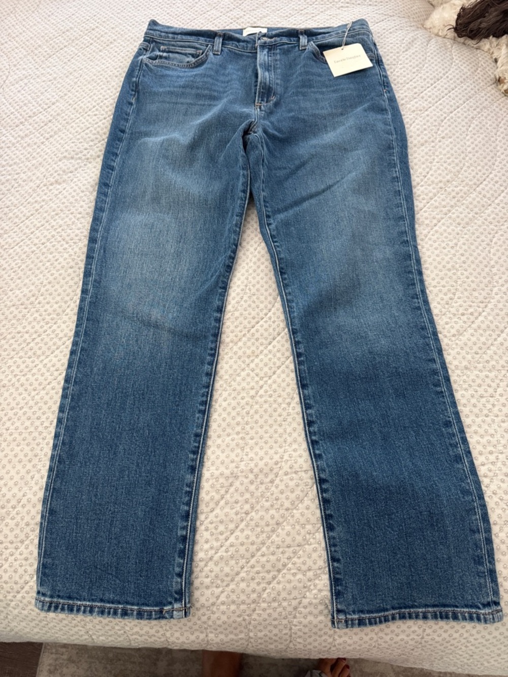 Favorite Daughter Classic Straight-Leg Jeans in Medium Blue